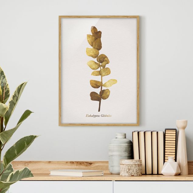 Gerahmte Bilder mit Sprüchen Gold - Eukalyptus