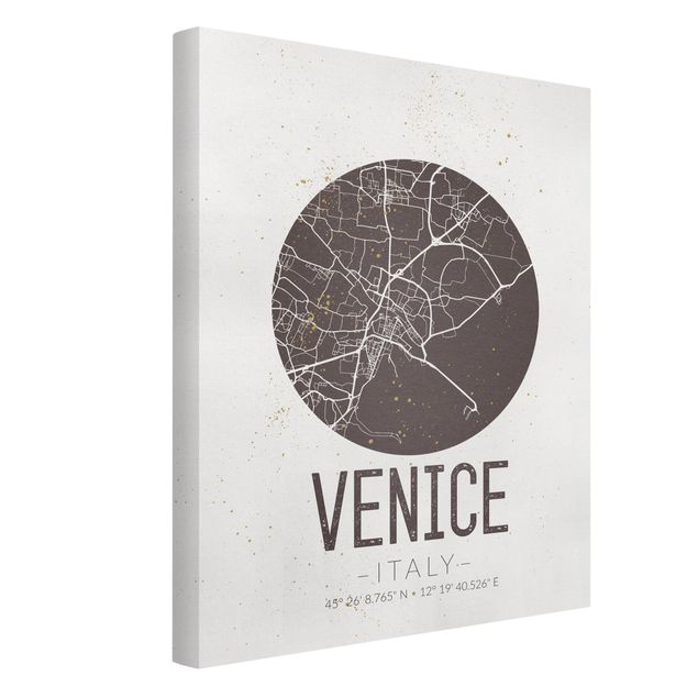 Weltkarten Leinwand Stadtplan Venice - Retro