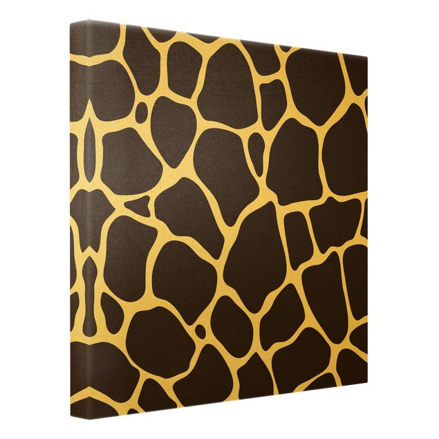 Leinwandbild Gold - Giraffen Print - Quadrat 1:1