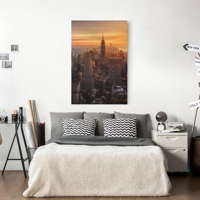 Wandbilder Städte Manhattan Skyline Abendstimmung