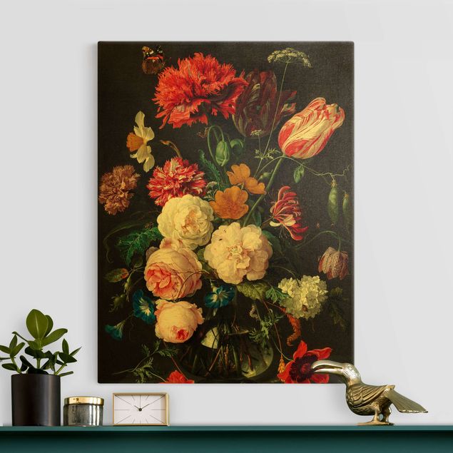 Wandbilder XXL Jan Davidsz de Heem - Stillleben mit Blumen in einer Glasvase