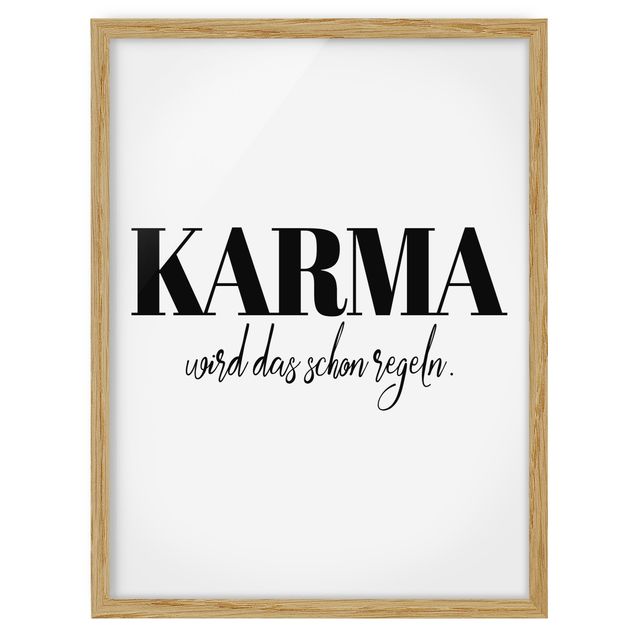 Bild mit Rahmen - Karma wird das schon regeln - Hochformat 3:4