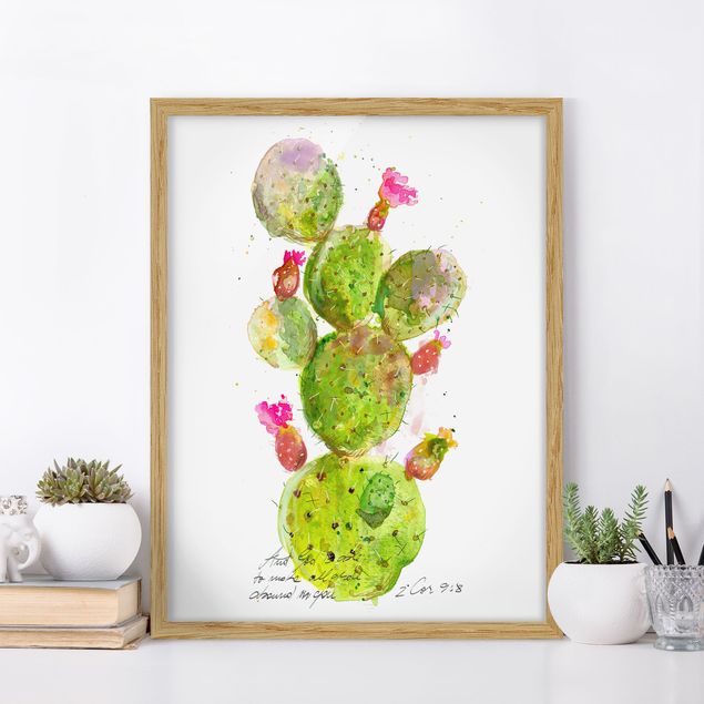 Bilder mit Rahmen Blumen Kaktus mit Bibelvers III