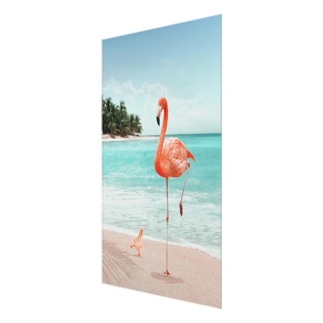 Bilder für die Wand Strand mit Flamingo