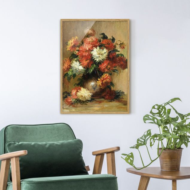 Blumen Bilder mit Rahmen Auguste Renoir - Stillleben mit Dahlien