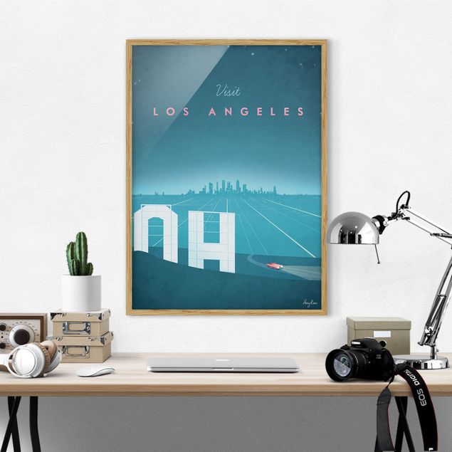 Gerahmte Kunstdrucke Reiseposter - Los Angeles