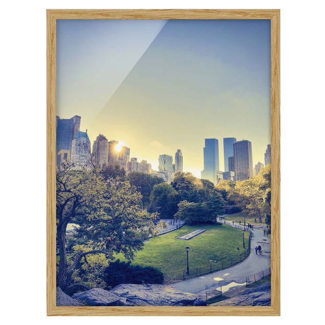 Bild mit Rahmen - Peaceful Central Park - Hochformat 3:4