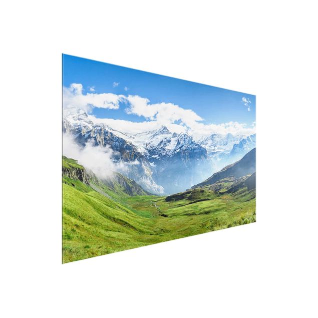 Glasbild - Schweizer Alpenpanorama - Querformat 3:2