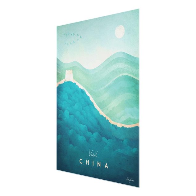 Glasbild - Reiseposter - China - Hochformat 4:3