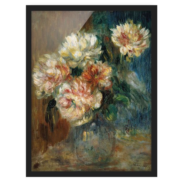 Bild mit Rahmen - Auguste Renoir - Vase Pfingstrosen - Hochformat 3:4