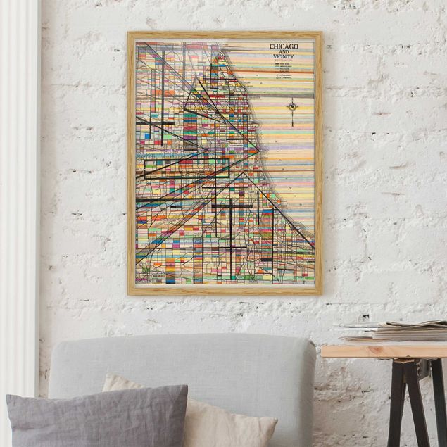 Weltkarten mit Rahmen Moderne Karte von Chicago
