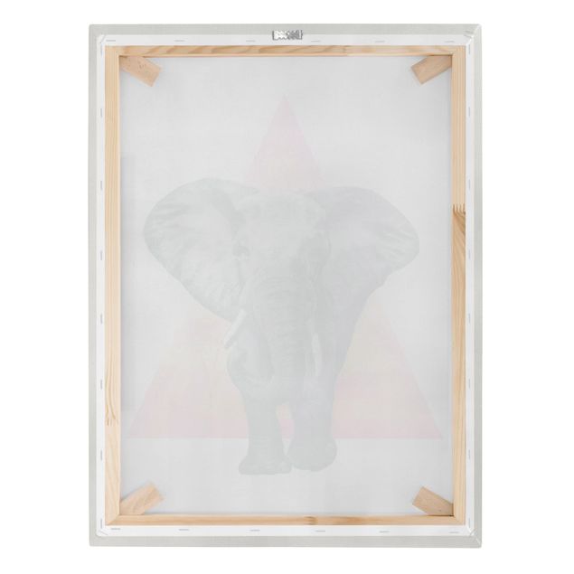 Leinwandbilder Wohnzimmer modern Illustration Elefant vor Dreieck Malerei