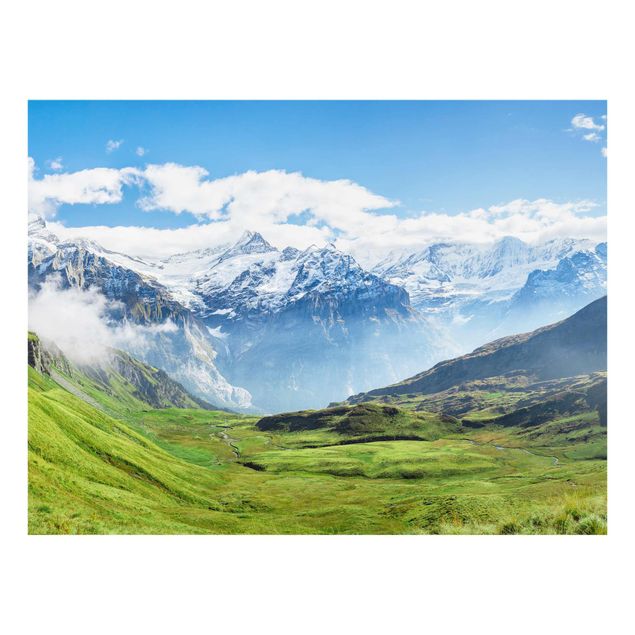 Glasbild - Schweizer Alpenpanorama - Querformat 4:3
