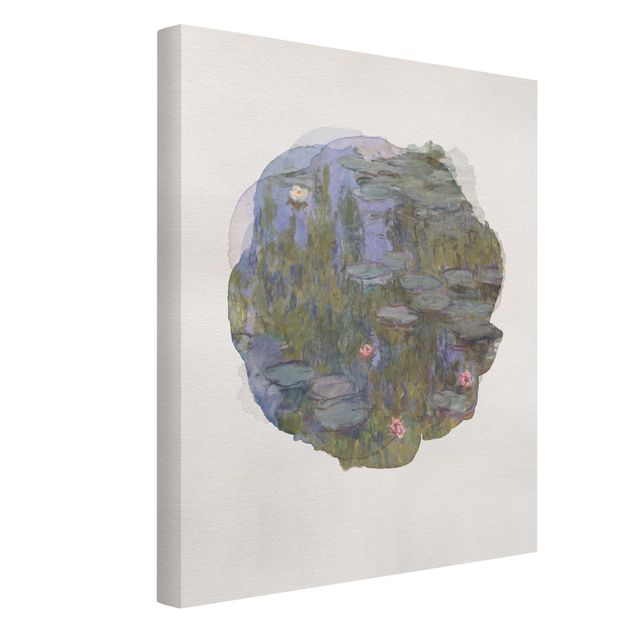 Leinwandbilder Natur Wasserfarben - Claude Monet - Seerosen (Nympheas)