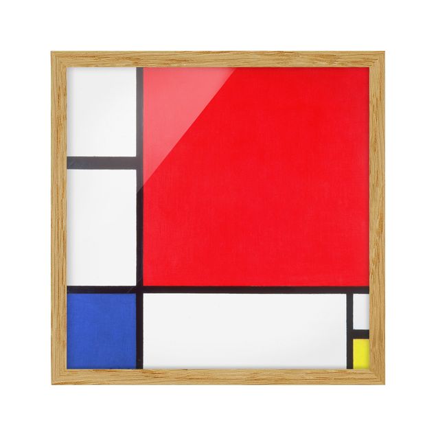 Bild mit Rahmen Piet Mondrian Piet Mondrian - Komposition Rot Blau Gelb