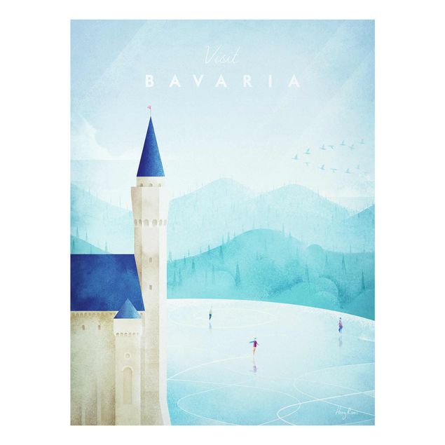 Glasbilder Reiseposter - Bavaria