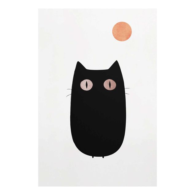 Wandbilder Schwarze Katze Illustration