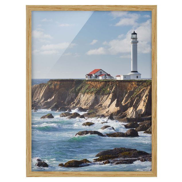 Bild mit Rahmen - Point Arena Lighthouse Kalifornien - Hochformat 4:3