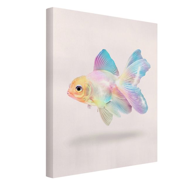 Leinwand Kunstdruck Fisch in Pastell