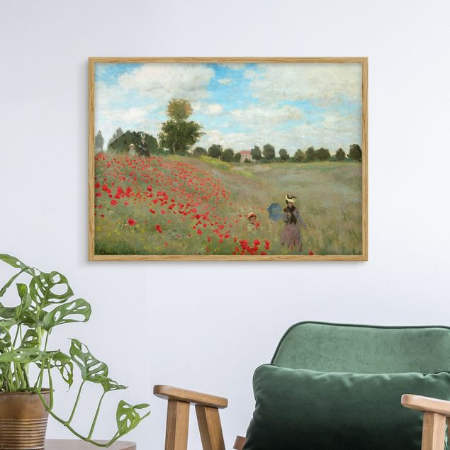 Blumen Bilder mit Rahmen Claude Monet - Mohnfeld bei Argenteuil