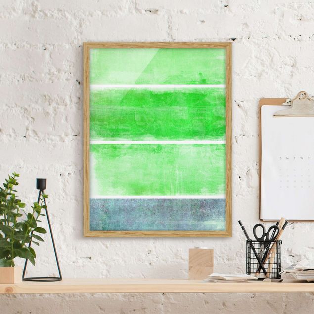 Abstrakte Bilder mit Rahmen Colour Harmony Green