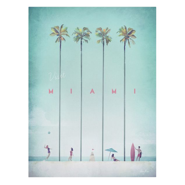 Leinwandbild Kunstdruck Reiseposter - Miami