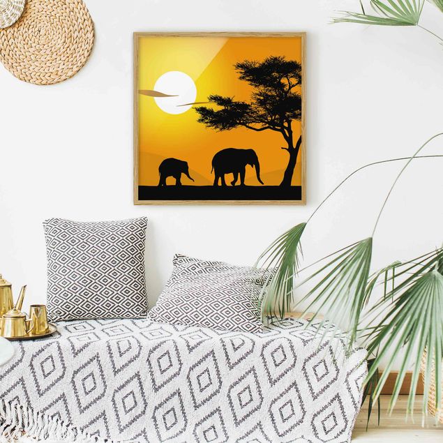 Bilder für die Wand African Elefant Walk