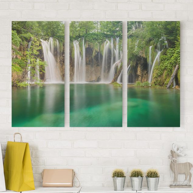 Leinwandbilder XXL Wasserfall Plitvicer Seen