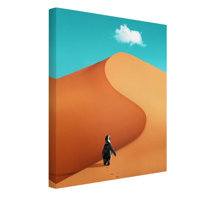 Wandbilder Tiere Wüste mit Pinguin