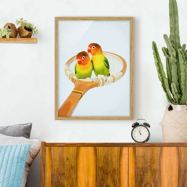 Kunstdrucke mit Rahmen Tennis mit Vögeln