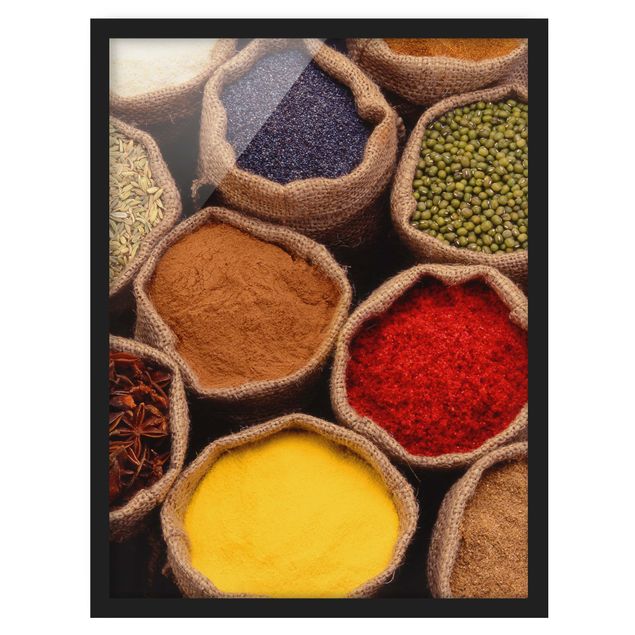 Bild mit Rahmen - Colourful Spices - Hochformat 3:4