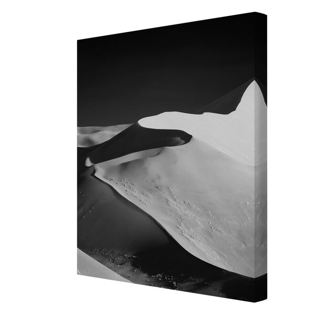 Leinwandbilder Schwarz-Weiß Wüste - Abstrakte Dünen