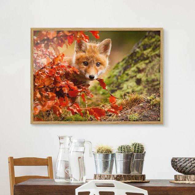 Wandbilder abstrakt Fuchs im Herbst