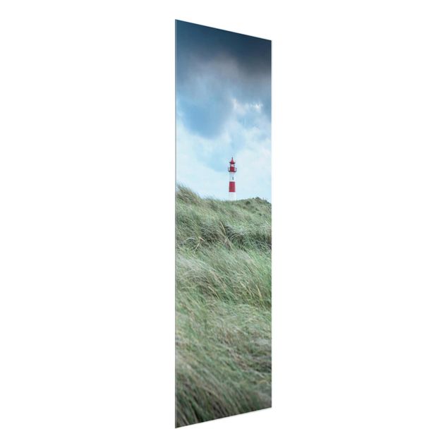 Glasbild - Stürmische Zeiten am Leuchtturm - Panel