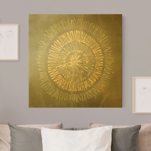 Leinwandbild Gold - Polarstern Grau Gold II - Quadrat 1:1