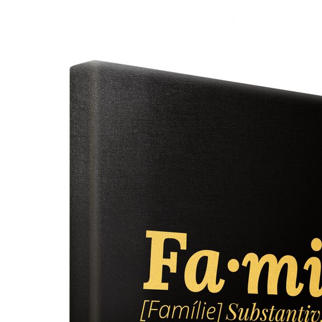 Leinwandbild Gold - Die Definition von Familie Schwarz - Hochformat 3:4