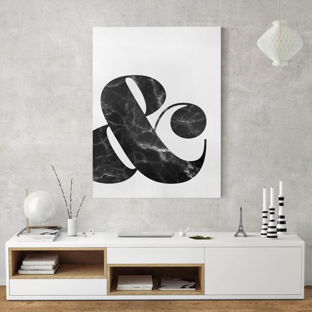 Wandbilder Schwarz-Weiß Ampersand Marmor
