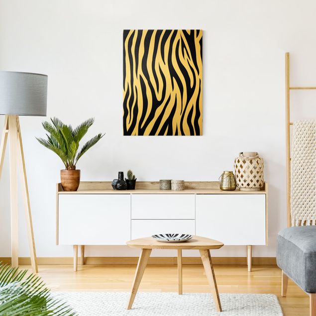 Moderne Leinwandbilder Wohnzimmer Zebra Print