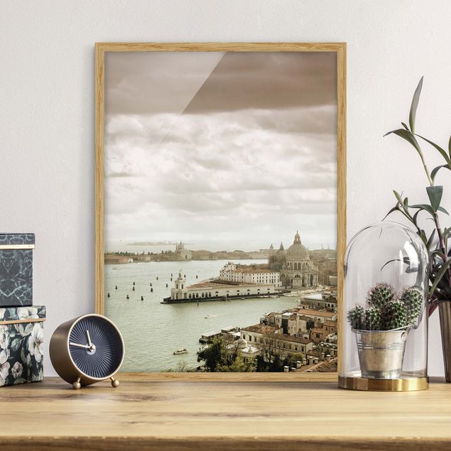 Vintage Bilder mit Rahmen Lagune von Venedig