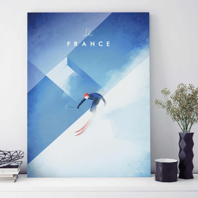 Wandbilder Glas XXL Reiseposter - Ski in Frankreich