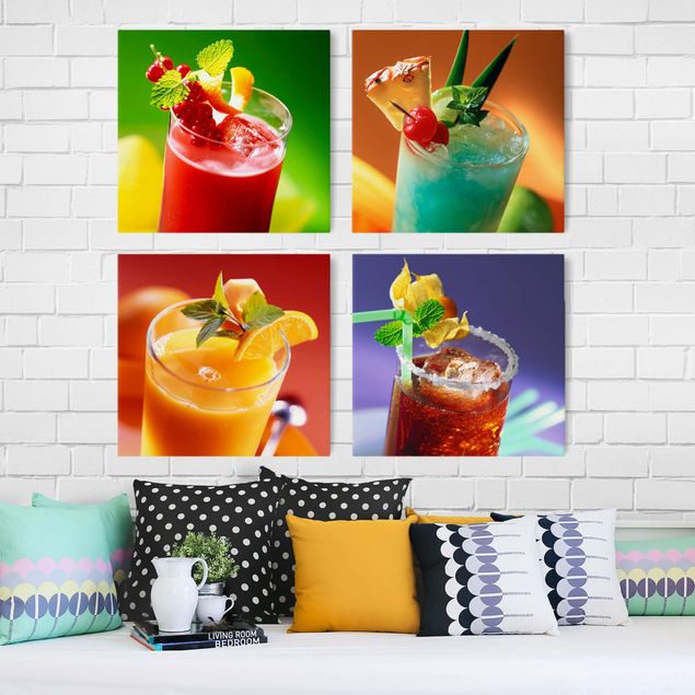 Bilder für die Wand Bunte Cocktails
