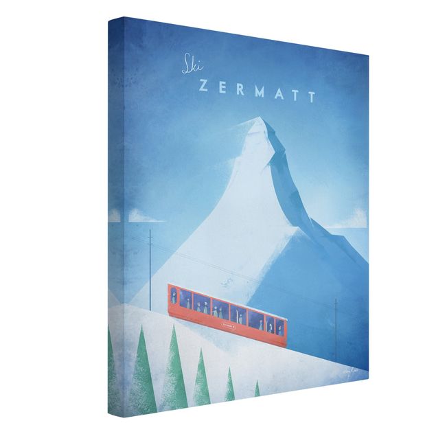Leinwand Kunstdruck Reiseposter - Zermatt
