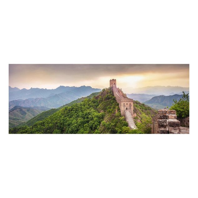 Glasbild - Die unendliche Mauer von China - Panorama