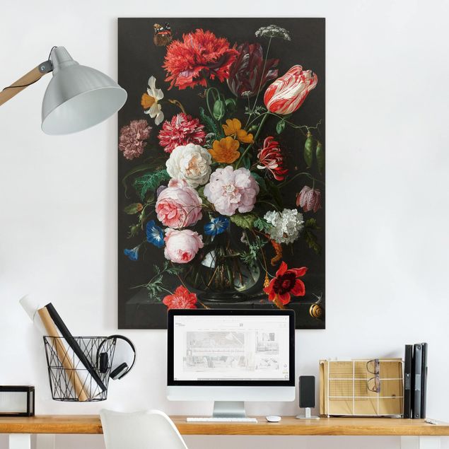 Leinwandbilder XXL Jan Davidsz de Heem - Stillleben mit Blumen in einer Glasvase