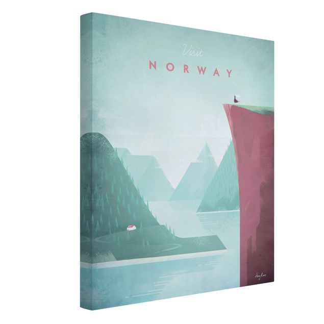 Kunstdrucke auf Leinwand Reiseposter - Norwegen