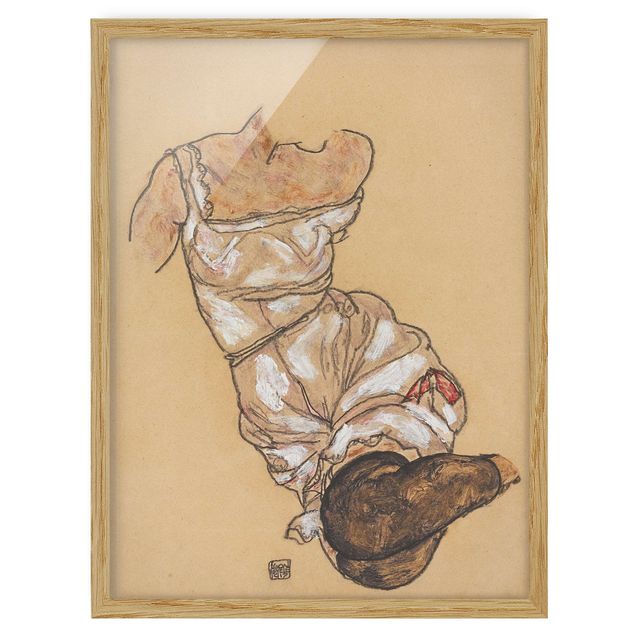 Schöne Wandbilder Egon Schiele - Weiblicher Torso in Unterwäsche