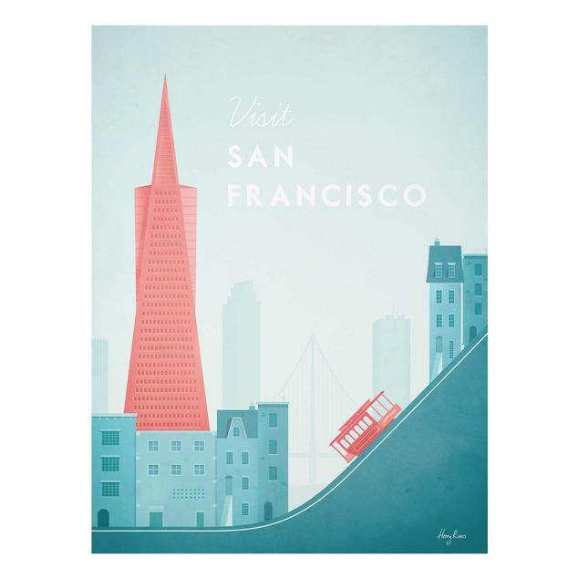 Glasbilder Reiseposter - San Francisco