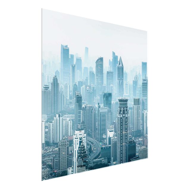 Glasbild - Kühles Shanghai - Quadrat 1:1