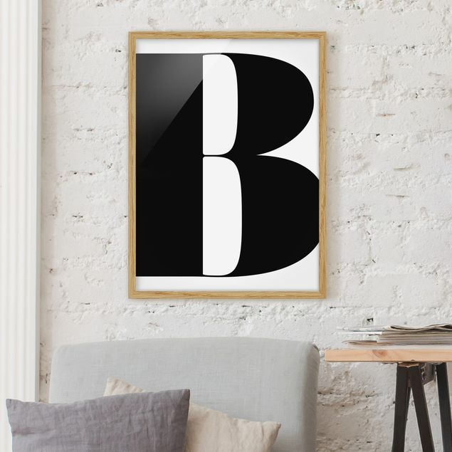 Schwarz-Weiß Bilder mit Rahmen Antiqua Letter B