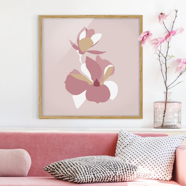 Bilder Line Art Line Art Blüten Pastell Rosa